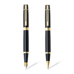 Sheaffer 300 Fountain Pen & Rollerball Pen Gift Set - Gloss Black Gold Trim - Picture 1